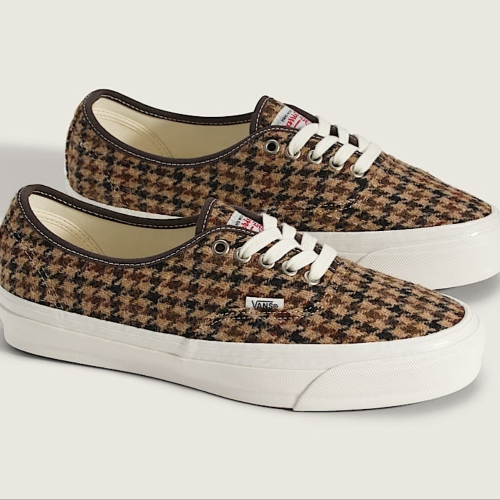Vans Houndstooth Harris Tweed Brown Low Top Women's Size 10